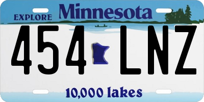 MN license plate 454LNZ