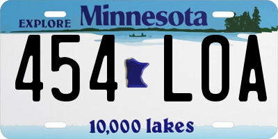 MN license plate 454LOA