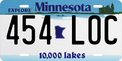 MN license plate 454LOC