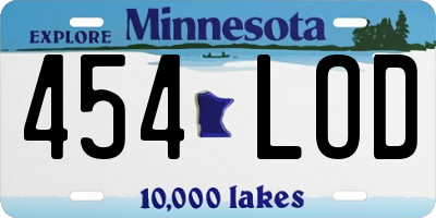 MN license plate 454LOD