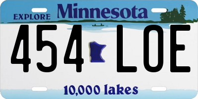 MN license plate 454LOE