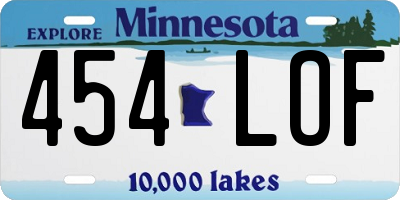 MN license plate 454LOF