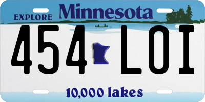 MN license plate 454LOI
