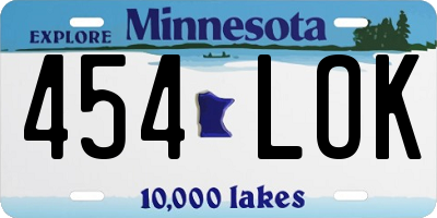 MN license plate 454LOK
