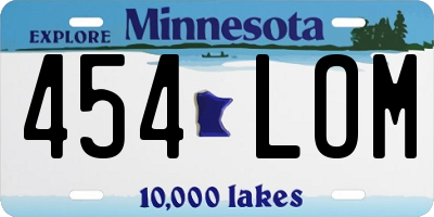 MN license plate 454LOM