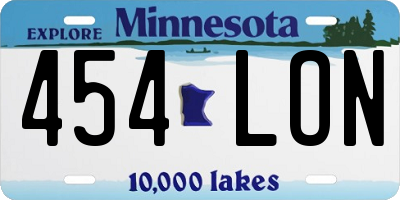 MN license plate 454LON