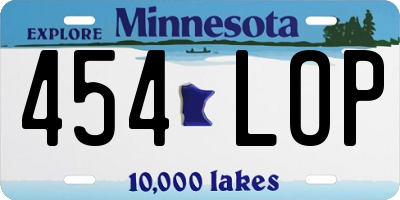 MN license plate 454LOP