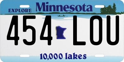 MN license plate 454LOU