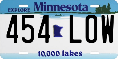 MN license plate 454LOW