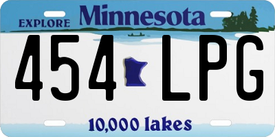 MN license plate 454LPG