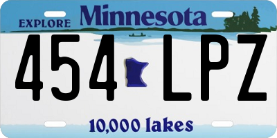 MN license plate 454LPZ