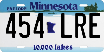 MN license plate 454LRE