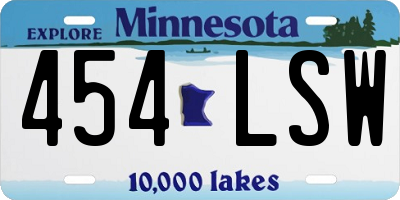 MN license plate 454LSW