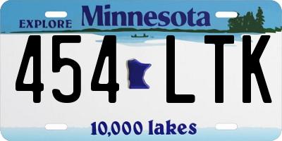 MN license plate 454LTK