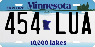 MN license plate 454LUA