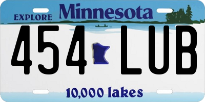MN license plate 454LUB