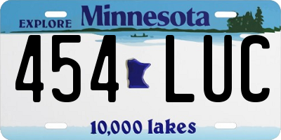 MN license plate 454LUC