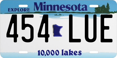 MN license plate 454LUE