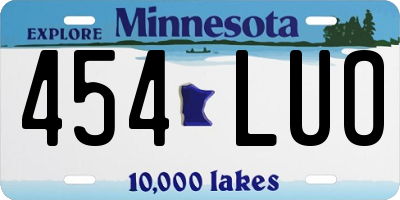 MN license plate 454LUO