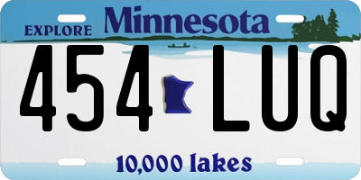 MN license plate 454LUQ
