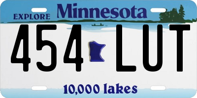 MN license plate 454LUT