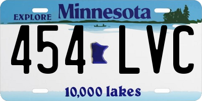 MN license plate 454LVC