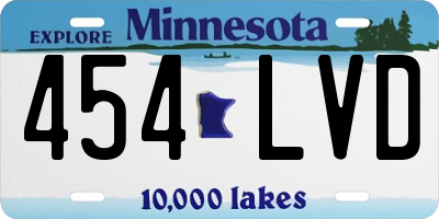 MN license plate 454LVD