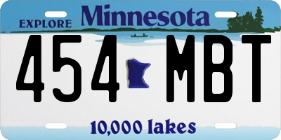 MN license plate 454MBT