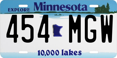 MN license plate 454MGW