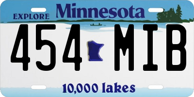 MN license plate 454MIB