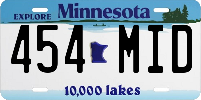 MN license plate 454MID