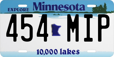 MN license plate 454MIP