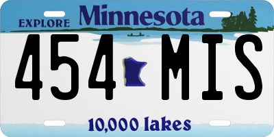 MN license plate 454MIS