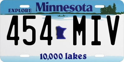 MN license plate 454MIV