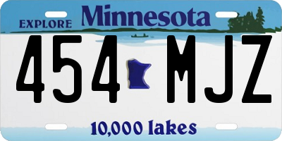 MN license plate 454MJZ