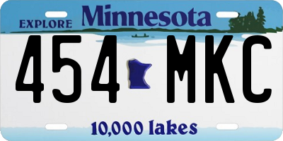 MN license plate 454MKC