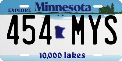 MN license plate 454MYS