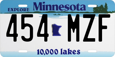 MN license plate 454MZF
