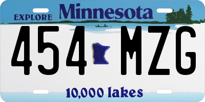 MN license plate 454MZG