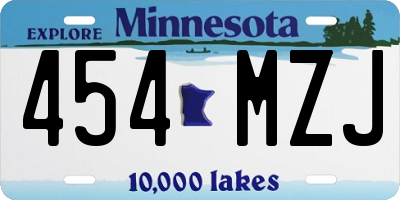 MN license plate 454MZJ