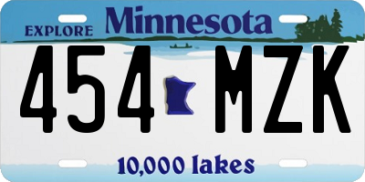 MN license plate 454MZK
