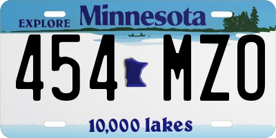 MN license plate 454MZO