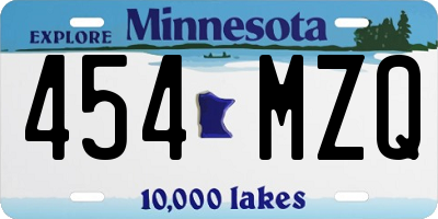 MN license plate 454MZQ