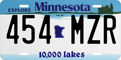 MN license plate 454MZR