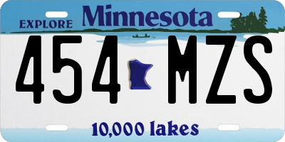 MN license plate 454MZS
