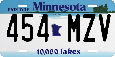 MN license plate 454MZV
