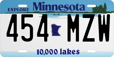 MN license plate 454MZW