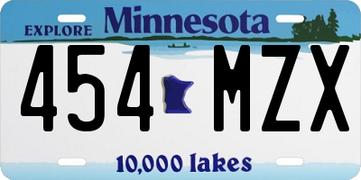 MN license plate 454MZX