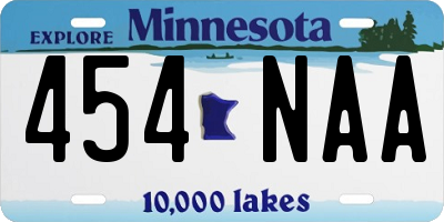 MN license plate 454NAA