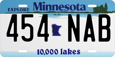 MN license plate 454NAB